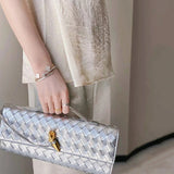Handmade Cowhide Braided Clutch Bag