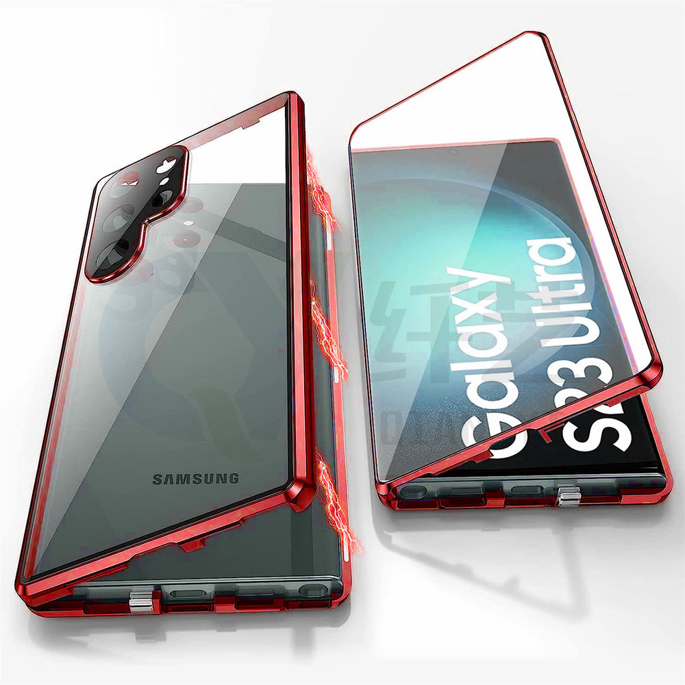 Metal Glass Magnetic 360°Full Protection Case For Samsung