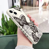 Silicone Oriental Butterfly Case For iPhone