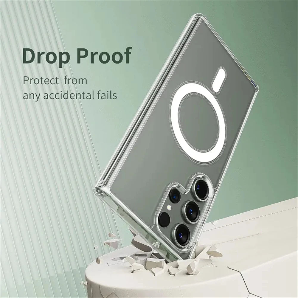 Original Transparent Hard PC Magnetic Case For Samsung