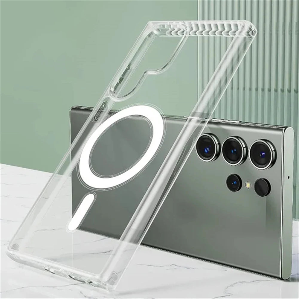Original Transparent Hard PC Magnetic Case For Samsung