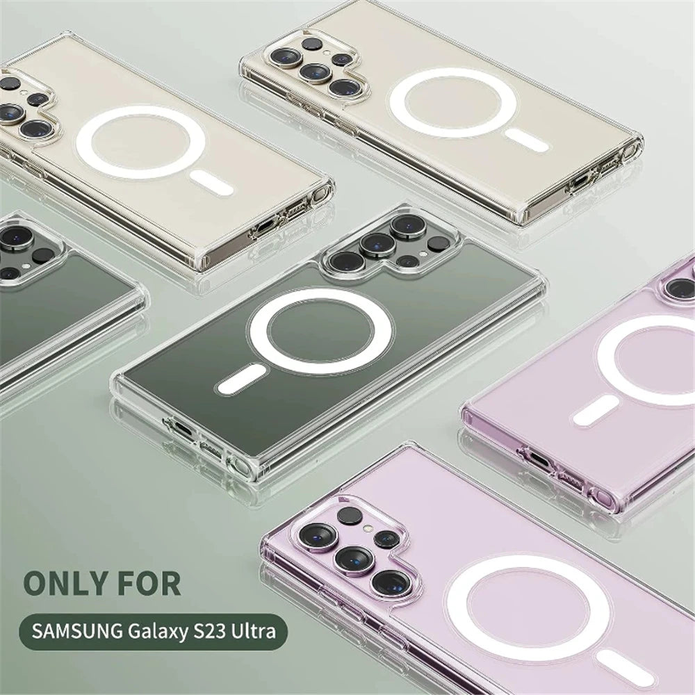 Original Transparent Hard PC Magnetic Case For Samsung