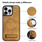 Leather Bracket Shockproof  Magnetic Case For iPhone