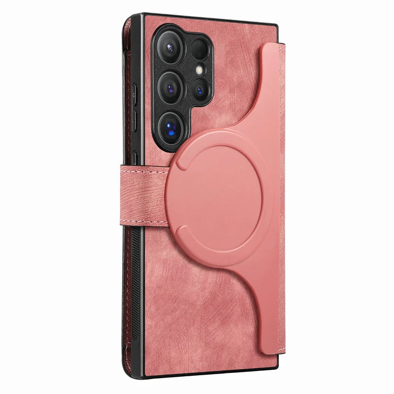 Leather Removable Wallet Card Slot Flip Holder Magnetic Case for Samsung