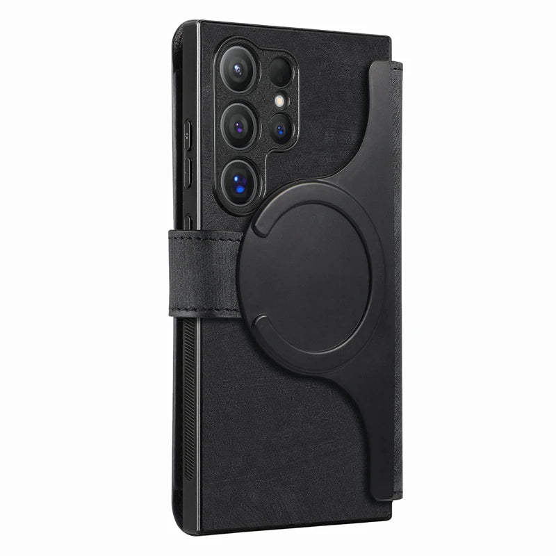 Leather Removable Wallet Card Slot Flip Holder Magnetic Case for Samsung