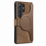 Leather Removable Wallet Card Slot Flip Holder Magnetic Case for Samsung