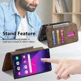 Leather Removable Wallet Card Slot Flip Holder Magnetic Case for Samsung