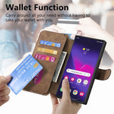 Leather Removable Wallet Card Slot Flip Holder Magnetic Case for Samsung