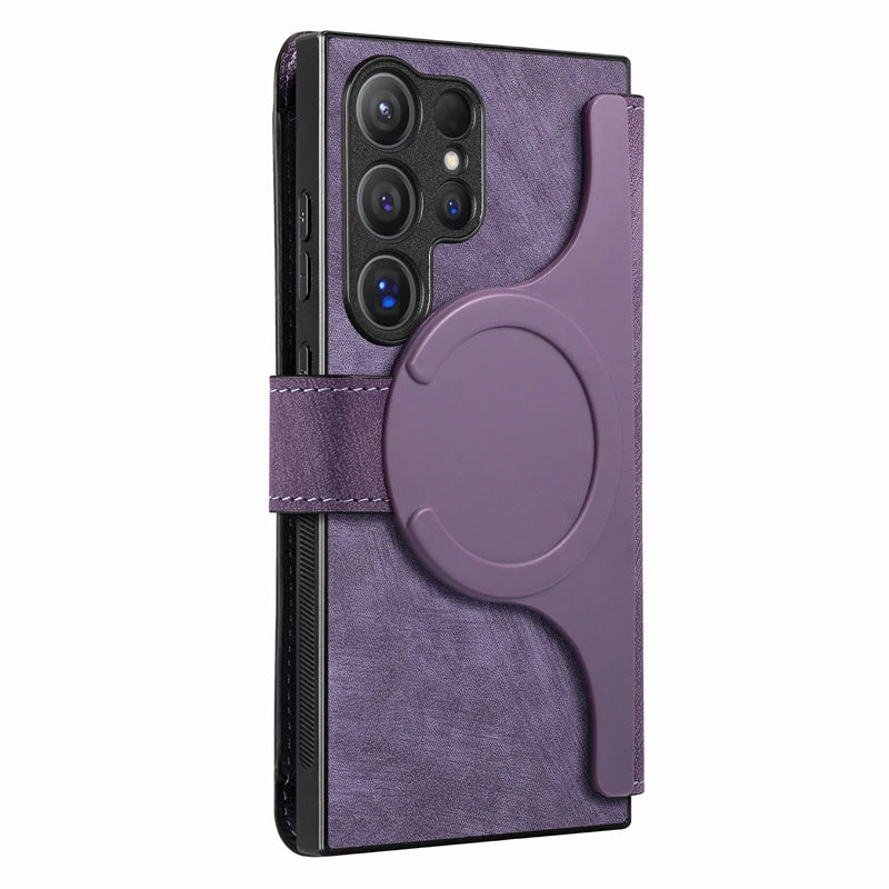 Leather Removable Wallet Card Slot Flip Holder Magnetic Case for Samsung