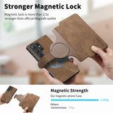 Leather Removable Wallet Card Slot Flip Holder Magnetic Case for Samsung