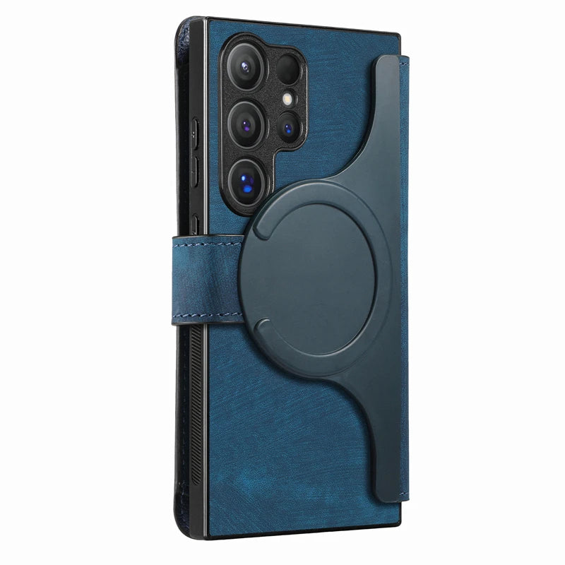 Leather Removable Wallet Card Slot Flip Holder Magnetic Case for Samsung