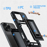 Slide Wallet Bracket Slot Phone Case For iPhone