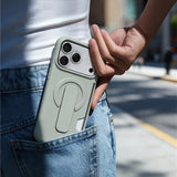 Soft Liquid Silicone Magnetic Strap Holder Card Slot Case For iPhone
