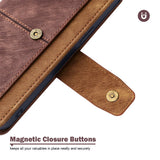 Metal buckle Leather Wallet Magnetic Flip  Case For iPhone