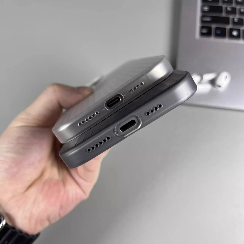Natural Titanium Grating Stripe Case For iPhone