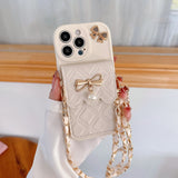 3D Bowknot Crossbody Card Holder Wallet Case For iPhone