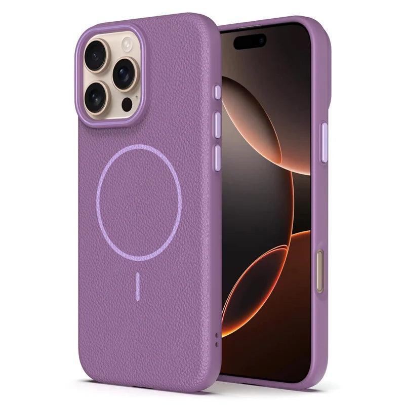 Lichee Texture Protector Magnetic Case For iPhone