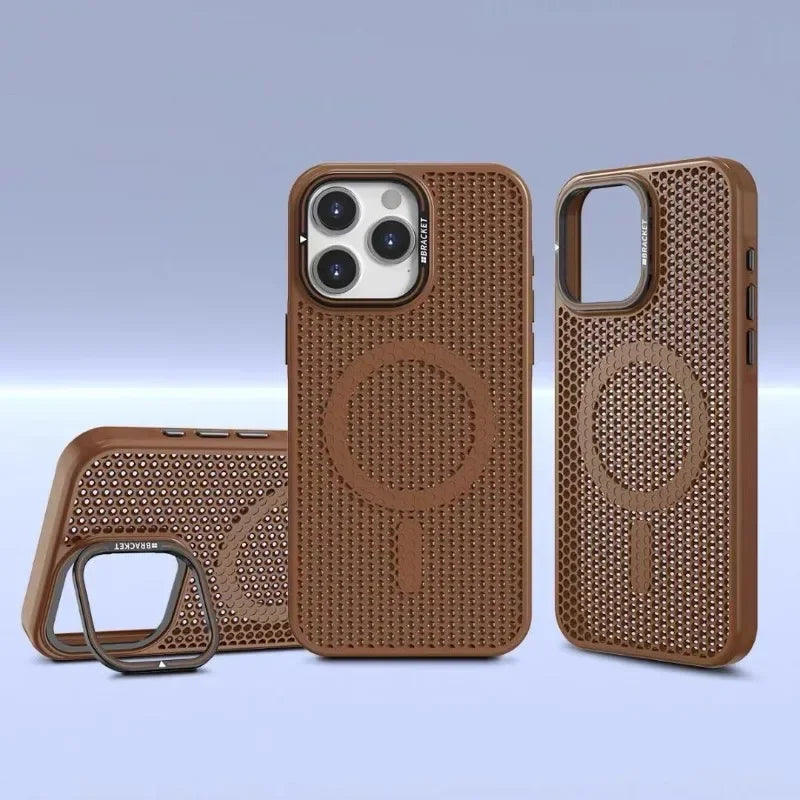 Honeycomb Grid Mesh Cooling Magnetic Case for iPhone