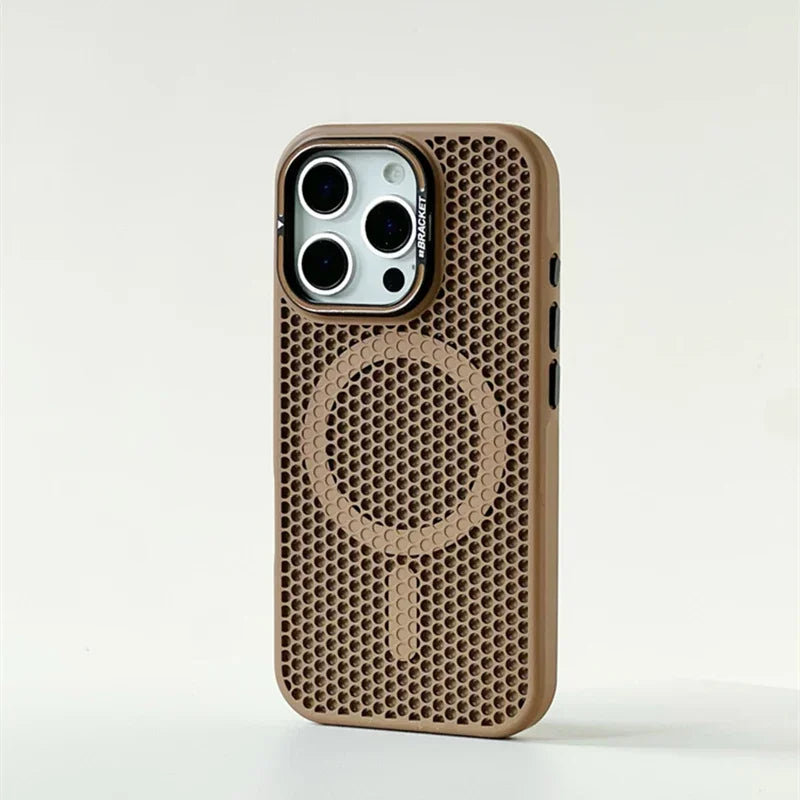 Honeycomb Grid Mesh Cooling Magnetic Case for iPhone