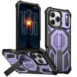 Magnetic Metal Stand Armor Case For iPhone