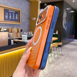 Fashion Big Windows Shockproof Magnetic Case For iPhone