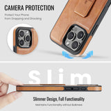 Ultra-thin Leather Bracket Back Cover for iPhone