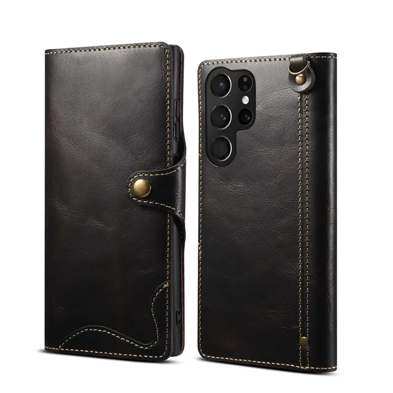 Luxury Genuine Leather Business Case for Samsung