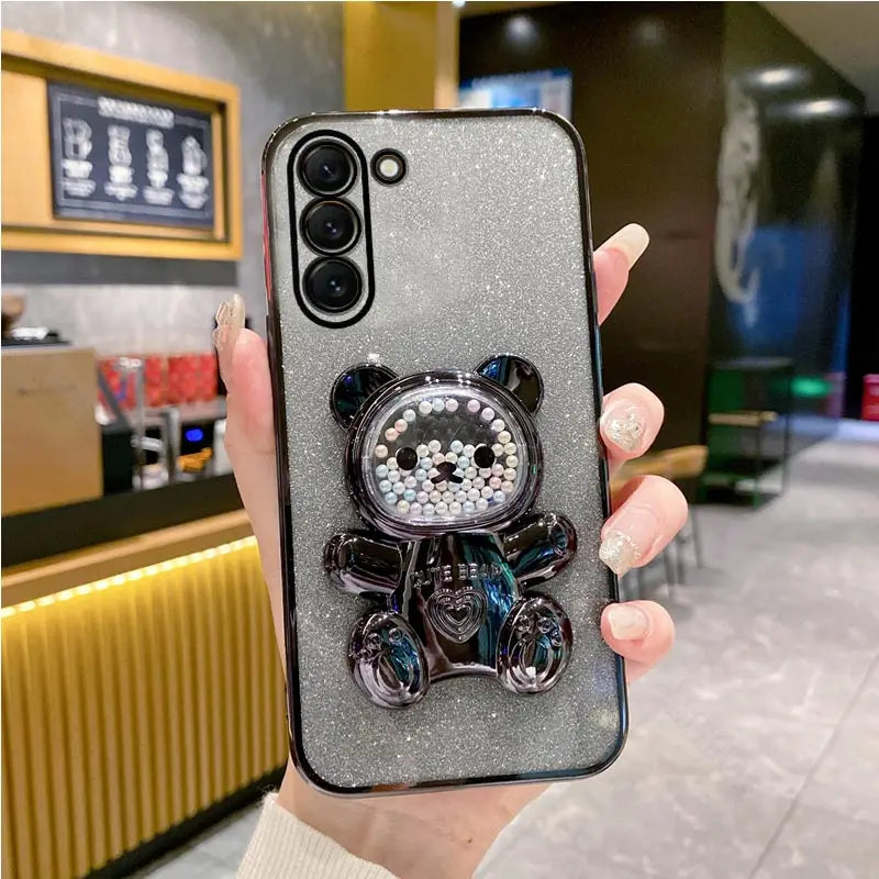 Cute Bear Holder Case For Samsung Galaxy