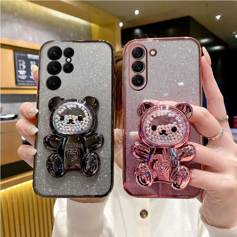 Cute Bear Holder Case For Samsung Galaxy