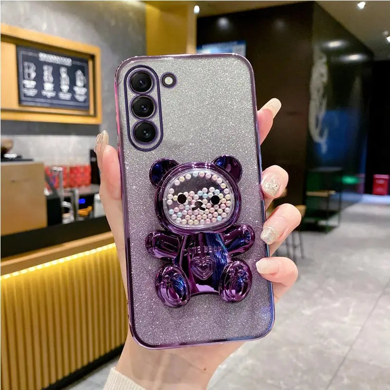 Cute Bear Holder Case For Samsung Galaxy