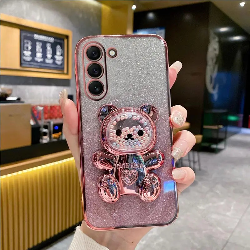 Cute Bear Holder Case For Samsung Galaxy