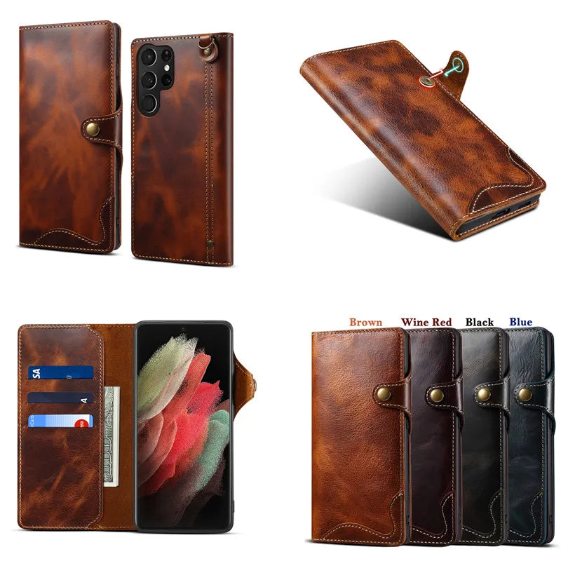 Luxury Genuine Leather Business Case for Samsung