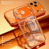 Luxury Plating Transparent Magnetic Case For iPhone
