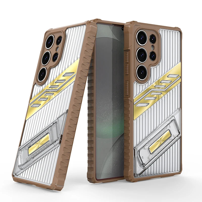 Armor Lens Protection With Holder translucent Case For Samsung