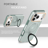 3-in-1 Magnetic Metal Ring Stand Matte Case For iPhone