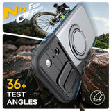 Slide Camera Hybrid Wallet Shockproof Magnetic Case For iPhone