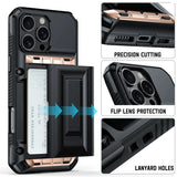 Slide Wallet Bracket Slot Phone Case For iPhone