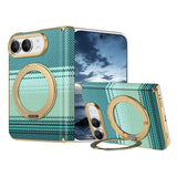 Kevlar Texture Magnetic Stand Fold Case For iPhone Duo