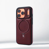 Magnetic Ring Stand PU Leather Shockproof Case For iPhone