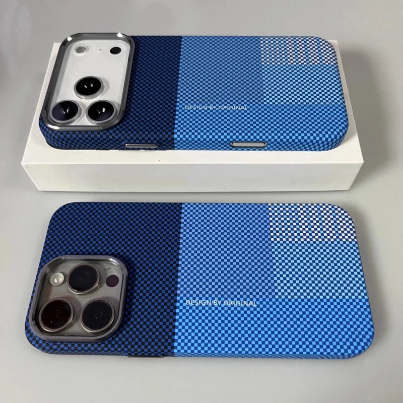 Grid Pattern Magsafe Magnetic Phone Case For iPhone