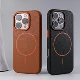 Lichee Texture Protector Magnetic Case For iPhone