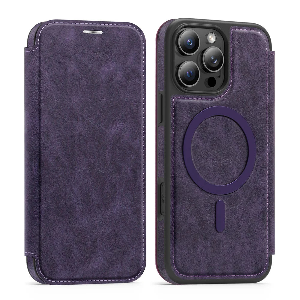 Magnetic Flip Leather Wallet Magnet Phone Case For iPhone