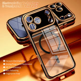 Luxury Plating Transparent Magnetic Case For iPhone
