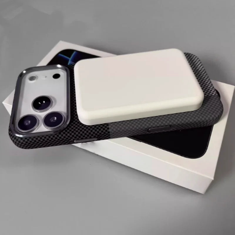 Grid Pattern Magsafe Magnetic Phone Case For iPhone