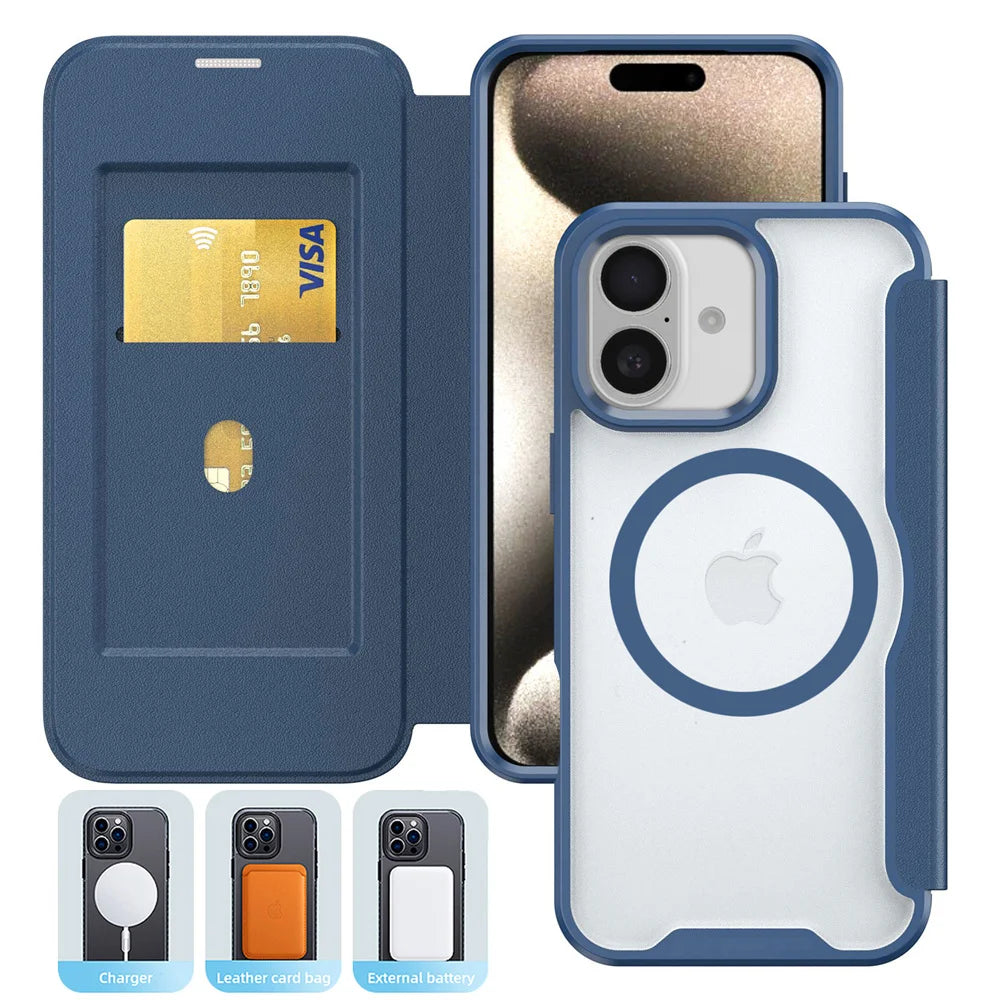 Luxury Flip Slot Card Wallet Magnetic Case For iPhone