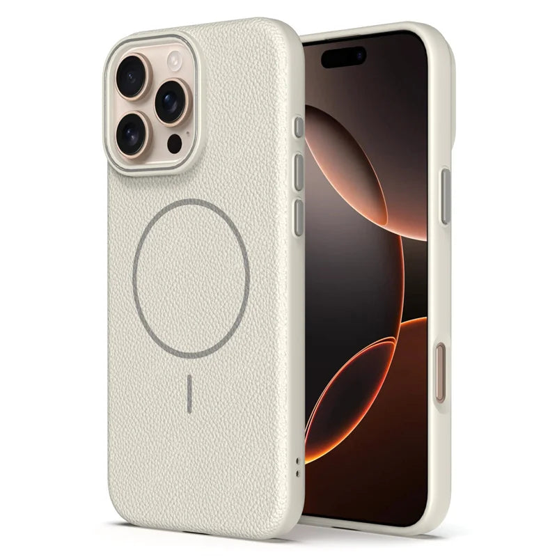Lichee Texture Protector Magnetic Case For iPhone