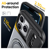 Slide Camera Hybrid Wallet Shockproof Magnetic Case For iPhone