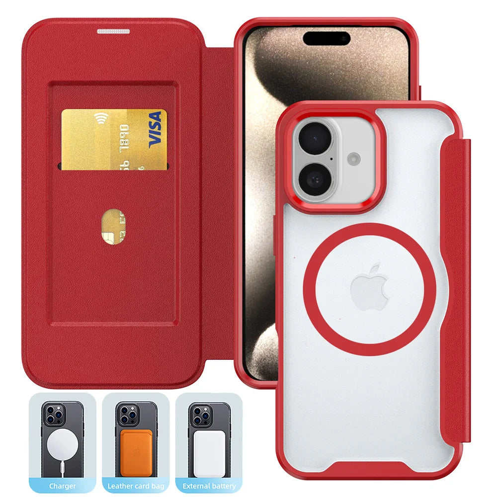 Luxury Flip Slot Card Wallet Magnetic Case For iPhone