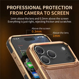 Leather Magnetic Attraction Metal Buttons Case For iPhone