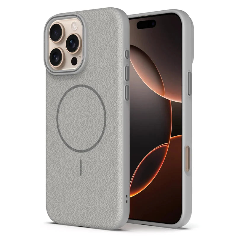 Lichee Texture Protector Magnetic Case For iPhone